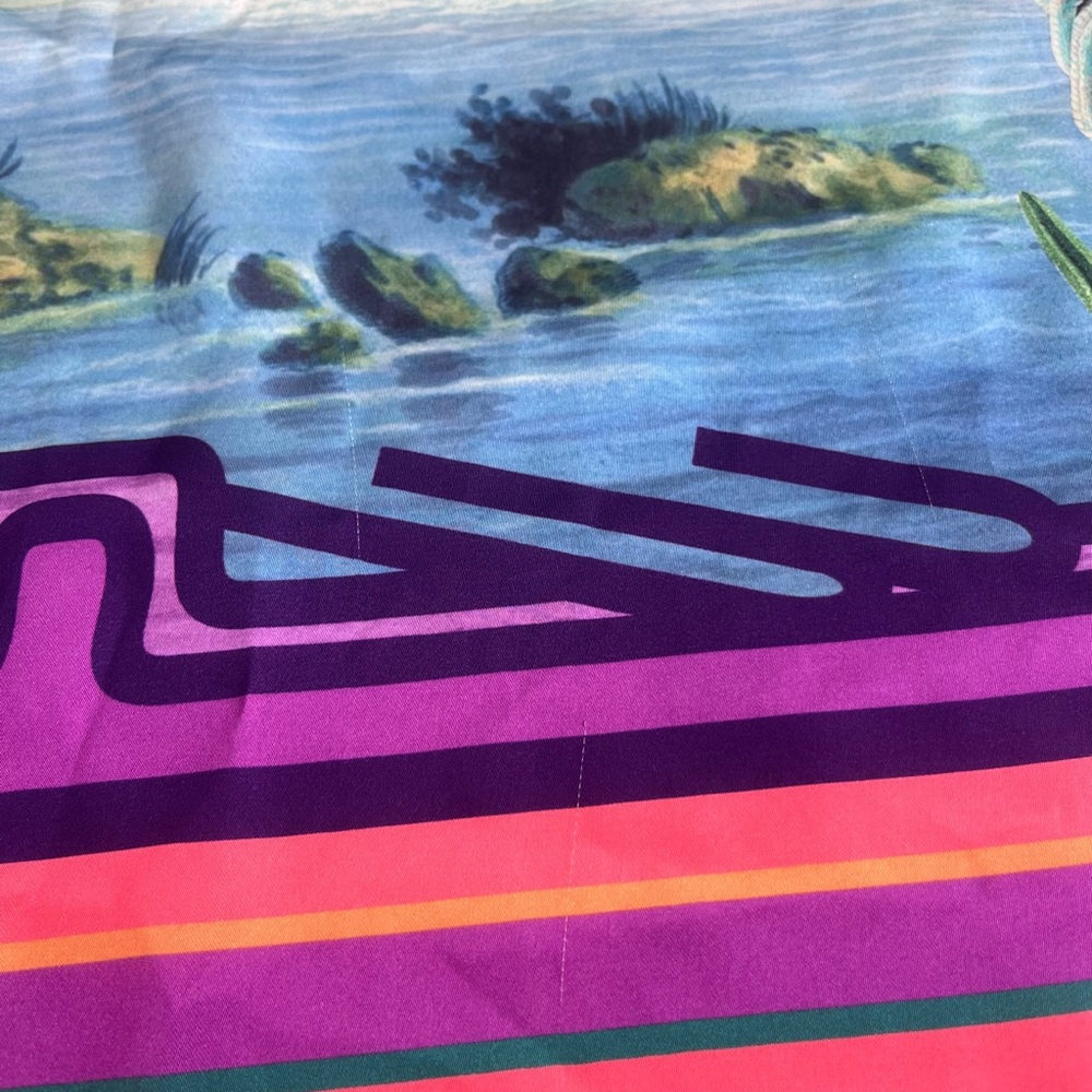 Vosges Haut-Chocolat Peace Love Satin Scarf Vibrant Tropical Birds And Foliage - Picture 8 of 8